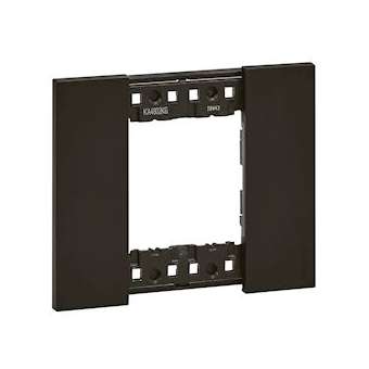 Plaque de finition Living Now Collection Les Noirs 2 modules finition Noir|Bticino-TICBTKA4802KG