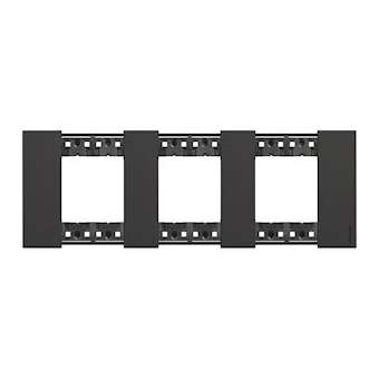 Plaque de finition Living Now Collection Les Noirs 3x2 modules finition Noir|Bticino-TICBTKA4802M3KG