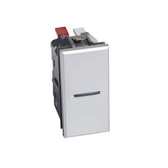 Poussoir axial Axolute 10A 250V~ bornes automatiques - finition Alu - 1 module|Bticino-TICBTHC4005AN