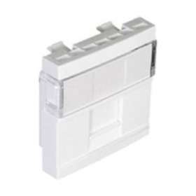Plastron 45x45 mm pour 1 connecteur keystone - Blanc|Bubox Systems-BUBB452P1-9