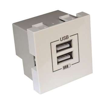 Chargeur 2 USB (A) 5V 2,1A - 45x45 mm - Blanc|Bubox Systems-BUBB452USB-9