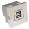 Chargeur 2 USB (A) 5V 2,1A - 45x45 mm - Blanc