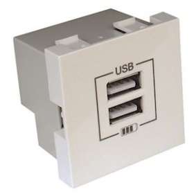 Chargeur 2 USB (A) 5V 2,1A - 45x45 mm - Blanc|Bubox Systems-BUBB452USB-9