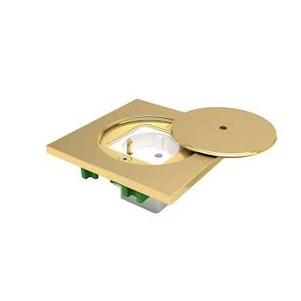 Couvercle sécurisé laiton avec 1 prise de courant 16A 250V Schuko (allemande)|Bubox Systems-BUBBFC111-1