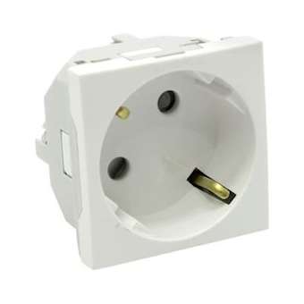 Prise de courant 16A 250V Schuko 45x45 mm - Blanc|Bubox Systems-BUBB45201-9