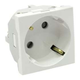 Prise de courant 16A 250V Schuko 45x45 mm - Blanc|Bubox Systems-BUBB45201-9