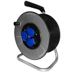 Enrouleur à manivelle EM050P avec 3 prises femelles 2P+T 16A/230V avec capots -|Cable equipements-CQSEM050P