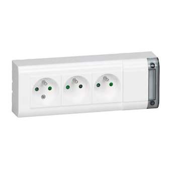 Bloc multiprise fixable 3 prises de courant 2P+T longueur 208mm|Legrand-LEG050609