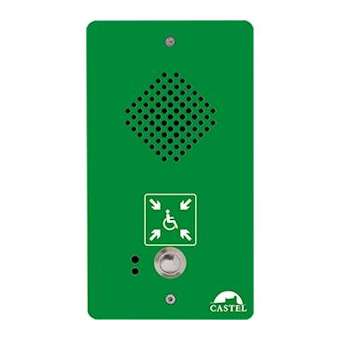 Poste EAS Maylis secondaire 1 bouton d'appel - face avant verte|Castel-CST440.0300
