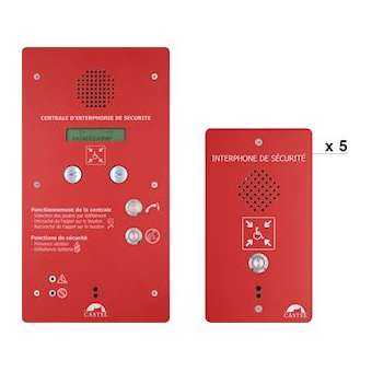 5 postes REFUGE + 1 centrale d'interphonie REFUGE alim secourue, pré-configuré.|Castel-CST440.8955