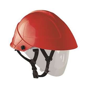 casque rouge avec ecran facial integre|Catu-CATMO-185-R