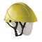 casque jaune avec ecran facial integre
