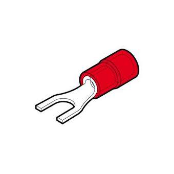Cosse préisolée fourche rouge (0,25 à 1,5 mm²) - Diam. 4 mm en boite|Cembre-CMBRFU4BP