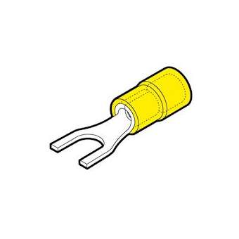 Cosse préisolée fourche jaune (4 à 6 mm²) - Diam. 6 mm en boite|Cembre-CMBGFU6BP