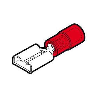 Clip partiellement isolé femelle rouge rouge (0,25 à 1,5 mm²) - 6,3 x 0,8 mm|Cembre-CMBRFF608