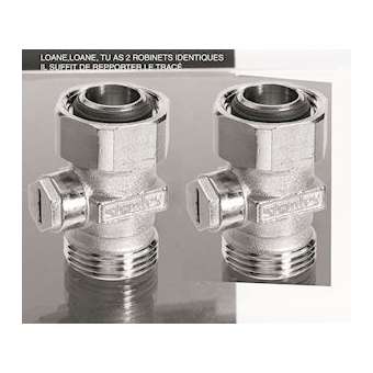 Pack 3 pour type Samba 6 orifices 2 vannes droites d'isolation radiateur|Chappee-BRJC89090697