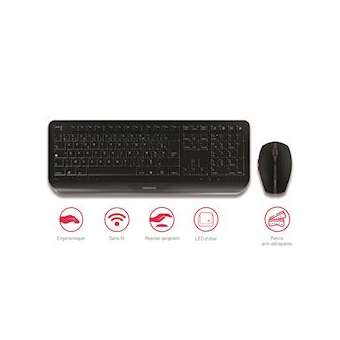 CHERRY GENTIX DESKTOP - Ens clavier&souris 2,4GHz FR noir touches résistantes|Cherry-CY1JD-7000FR-2