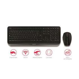 CHERRY GENTIX DESKTOP - Ens clavier&souris 2,4GHz FR noir touches résistantes|Cherry-CY1JD-7000FR-2