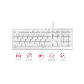 CHERRY STREAM KEYBOARD - Clavier SX - Multimédia - 3 LED - USB - Gris - AZERTY|Cherry-CY1JK-8500FR-0