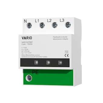 Paraf. Modul VARIO tétrapolaire auto-protégé Uc 275V Imax 15kA In 5kA Up 1,2kV|Adee electronic-ADY070059
