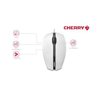 CHERRY GENTIX Souris optique 1000 dpi 3 boutons symétrique USB blanc grisé|Cherry-CY1JM-0300-0
