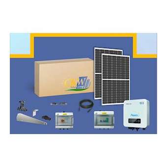 Kit Solaire onduleur 3KW-8 panneaux 375W-toit plat ETN-Coffret AC/DC|-KWC89059