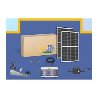 Kit Solaire 9kW--12 micro-onduleurs-24 panneaux 375W-toit plat ETN-Coffret AC|-KWC89079