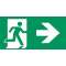 Etiquette de signalisation pour BAES autocollante SORTIE DROITE (lot de 10)