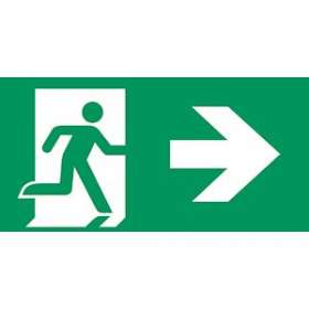 Etiquette de signalisation pour BAES autocollante SORTIE DROITE (lot de 10)|Cordia-KDASEVV1014