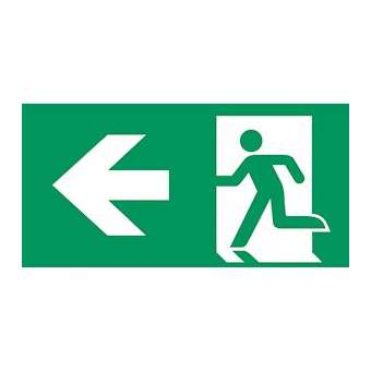 Etiquette de signalisation pour BAES autocollante SORTIE GAUCHE (lot de 10)|Cordia-KDASEVV1015