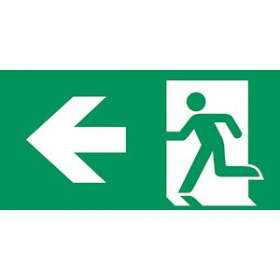 Etiquette de signalisation pour BAES autocollante SORTIE GAUCHE (lot de 10)|Cordia-KDASEVV1015