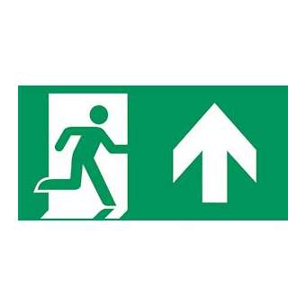 Etiquette de signalisation pour BAES autocollante SORTIE EN FACE (lot de 10)|Cordia-KDASEVV1016