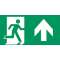 Etiquette de signalisation pour BAES autocollante SORTIE EN FACE (lot de 10)