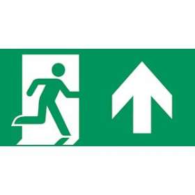 Etiquette de signalisation pour BAES autocollante SORTIE EN FACE (lot de 10)|Cordia-KDASEVV1016