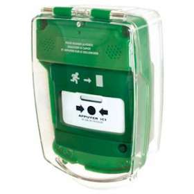 Coque de protection DM saillie avec sirène évacuation vert (pile fournie)|Cordia-KDAACPD1016
