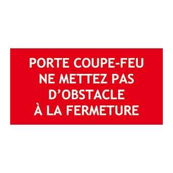Panneau PVC 'Porte coupe feu' L 200mm x H 100mm|Cordia-KDASICP0108