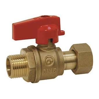 VANNE COLLECTEUR LAITON M1/2' X EP 1/2' MANETTE ROUGE|Adg-AF9VCMR-15