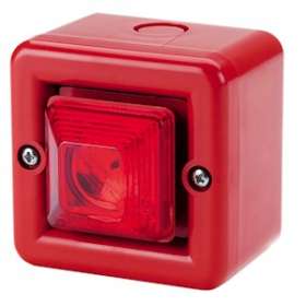 Mini sirène 100dB feu LED 230Vca optique Rouge IP66|AE&T-APQMINITLLED2303