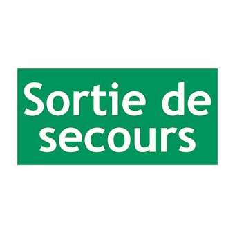 Etiquette de signalisation pour BAES autocollante SORTIE DE SECOURS (lot de 10)|Cordia-KDASEVV1012