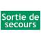 Etiquette de signalisation pour BAES autocollante SORTIE DE SECOURS (lot de 10)