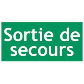 Etiquette de signalisation pour BAES autocollante SORTIE DE SECOURS (lot de 10)|Cordia-KDASEVV1012
