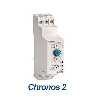 Chronos 2 Timer, Rx2R1, Din Rail, 22.5Mm, 24-240 Vacc, 2X8A, 0.1S - 100H|Crouzet-CRT88866385