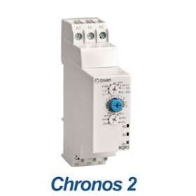 Chronos 2 Timer, RQR1, Din Rail, 22.5mm, 24 VDC & 24-240 VAC, 2X8A, 0.1S-100H|Crouzet-CRT88866175