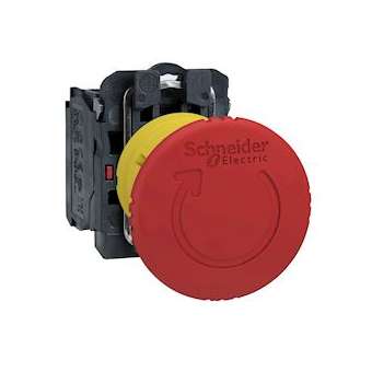 Harmony XB5 - bouton arrêt urgence - D40 - pousser tourner - rouge - 1O - vis|Schneider Electric-SCHXB5AS8442