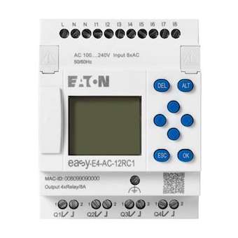 Appareil de base 100-240 V AC/DC, afficheur, 8E TOR, 4S relais|Eaton industries-EONEASY-E4-AC-12RC1