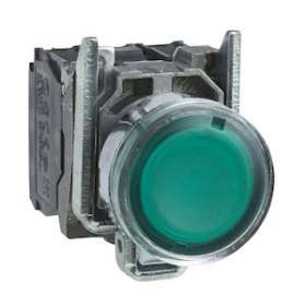 Harmony XB4 - poussoir lumineux LED - 1F+1O - vert - D22 - 230VAC|Schneider Electric-SCHXB4BW33M5
