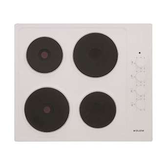 Table émail électrique 60 cm - 4 foyers électriques dont 2 rapides - 6 kW|Airlux-ALXGTL640WH