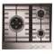Table inox gaz 60 cm - 3 foyers gaz dont 1 triple couronne 3,8 kW - 6,55 kW