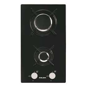 Domino verre gaz 30 cm - 2 foyers - 4 kW - Manettes frontales - Allumage 1 main|Airlux-ALXGV32BK