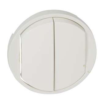 Enjoliveur large Céliane double interrupteur, va-et-vient ou poussoir - blanc|Legrand-LEG068002